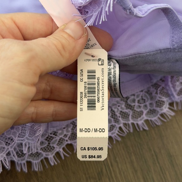 Victoria's Secret Lilac Floral Corset Top Bustier Lace Trim Hook and Eye M-DD - Picture 3 of 3